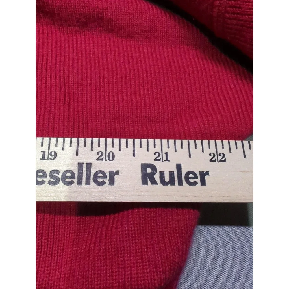 Rodier Magenta Wool Blend Handkerchief Hem Open‎ Front Cardigan Sweater Ribbed